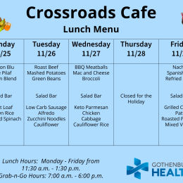 Lunch menu for Nov- 25-29