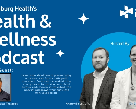 Cover for health & wellness podcast featuring hosts and special guest