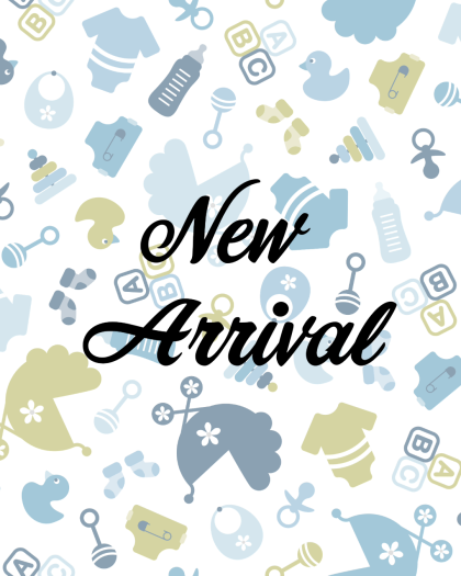 New arrival graphic for baby boy